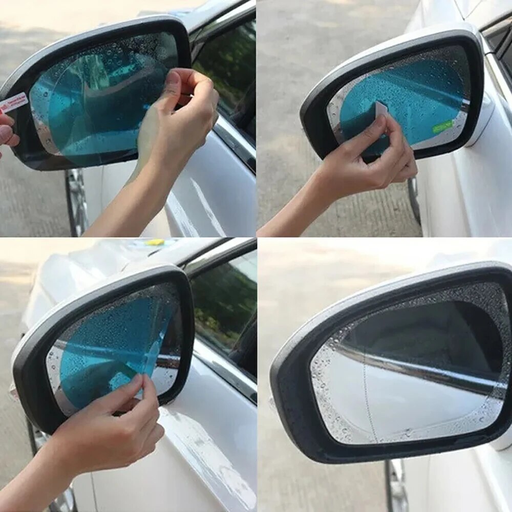 Anti Glare Car Rearview Mirror Film - 2 Peças Universal Antiembaçante Antirreflexo à