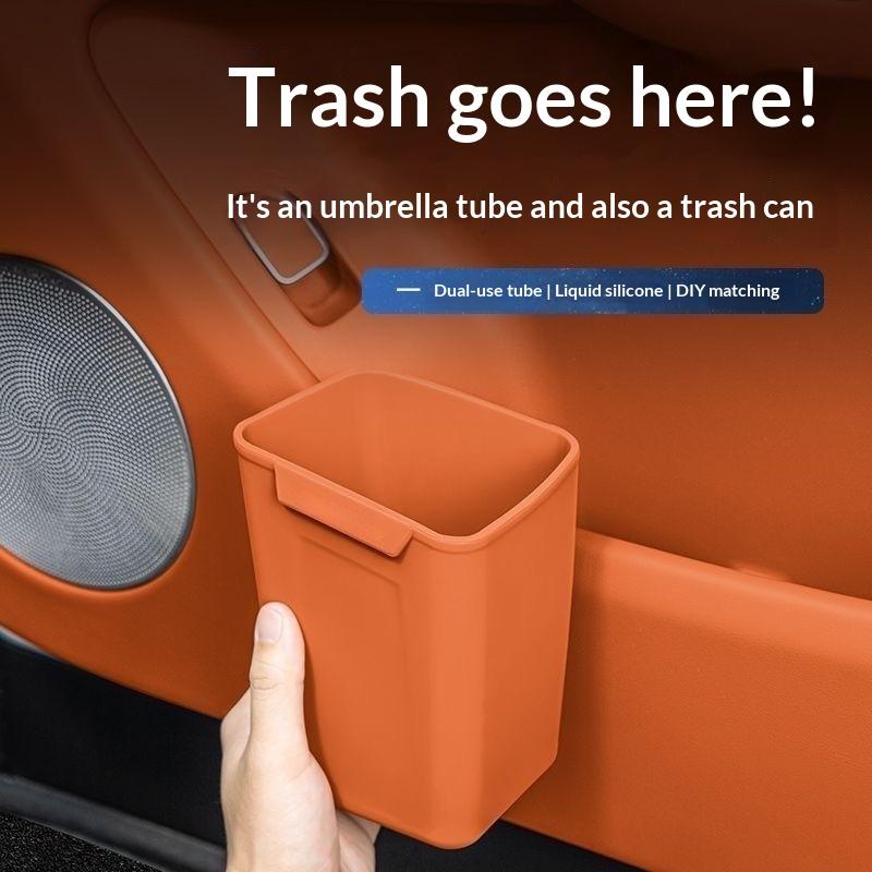 Novo Porta-Copos de Silicone p - Waterproof Car Trash Can With Lid avaliação e preço