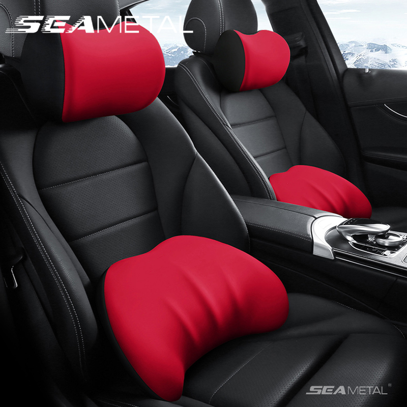 Seametal travesseiro de encost - Memory Foam Car Neck Pillow Lumbar Support avaliação e preço